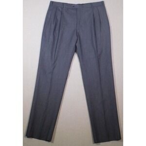 New Jos A Bank Executive Collection 100% Wool Tic Weave 40Reg Gray Pants Pleated